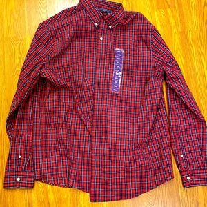 Brand new red and black checkered shirt mens long sleeve